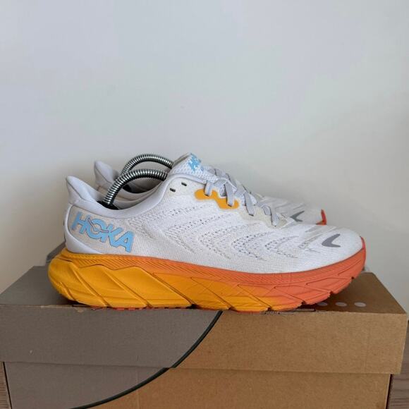 Hoka One One Arahi 6 Sunset Orange/White Women Running Sneakers- SZ 6.5 B - Picture 2 of 13